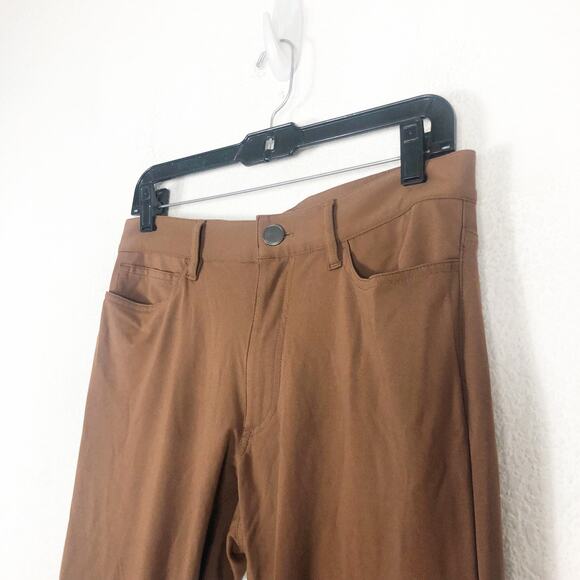 Theory Men’s Tech Raffi Compact Straight Slim Fit Ponte Pants Size 28 Brown - Picture 7 of 13
